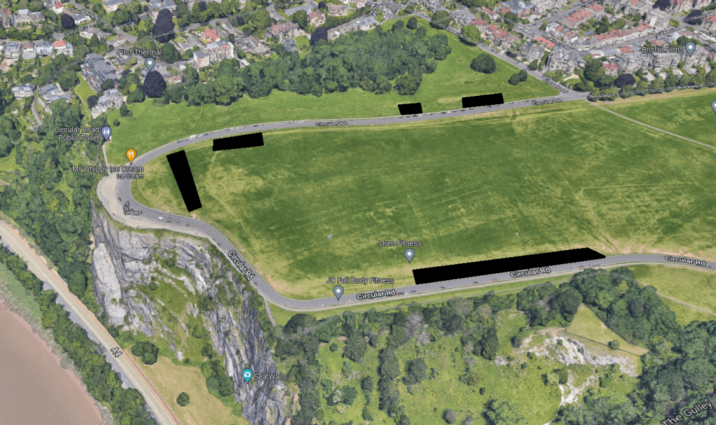 Location of structures for the US Military AFV servicing compound at Sea Walls