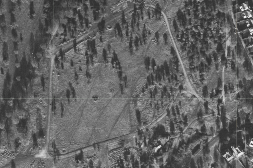 Remains of the US Army Vehicle compound in 1946